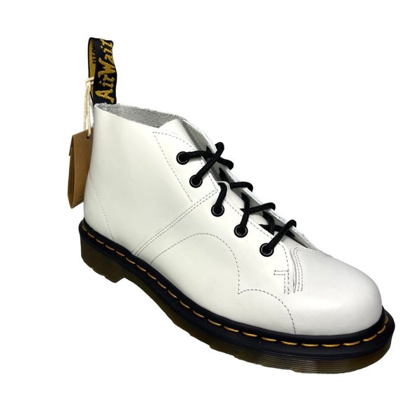 Dr. Martens Shoes - Dr. Martens Size 9 Womens Boots White Smooth Leather Lace Up Church Style Mens 8
